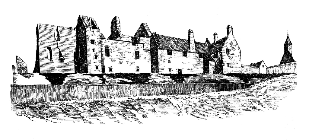 Aberdour Castle, a scenic old stronghold castle with gardens and orchard of the Douglas Earls of Morton, in the pretty village of Aberdour in Fife.