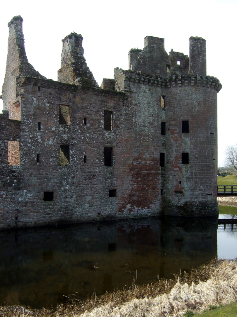 Caerlaverock Castle, an impressive and romantic old ruinous castle of the Maxwell family, near Dumfries.