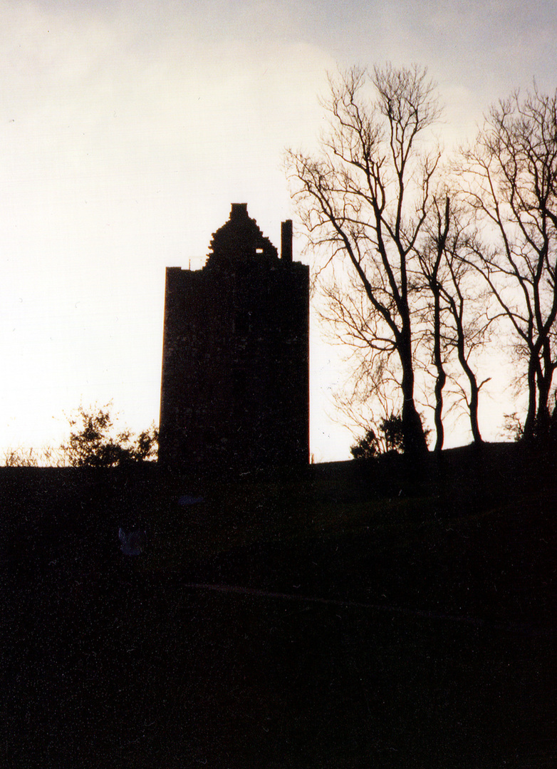 Cardoness Castle, a plain but impressive tower house, long held by the turbulent MacCullochs, in a prominent spot with a once comfortable interior, near Gatehouse of Fleet in Dumfries and Galloway.
