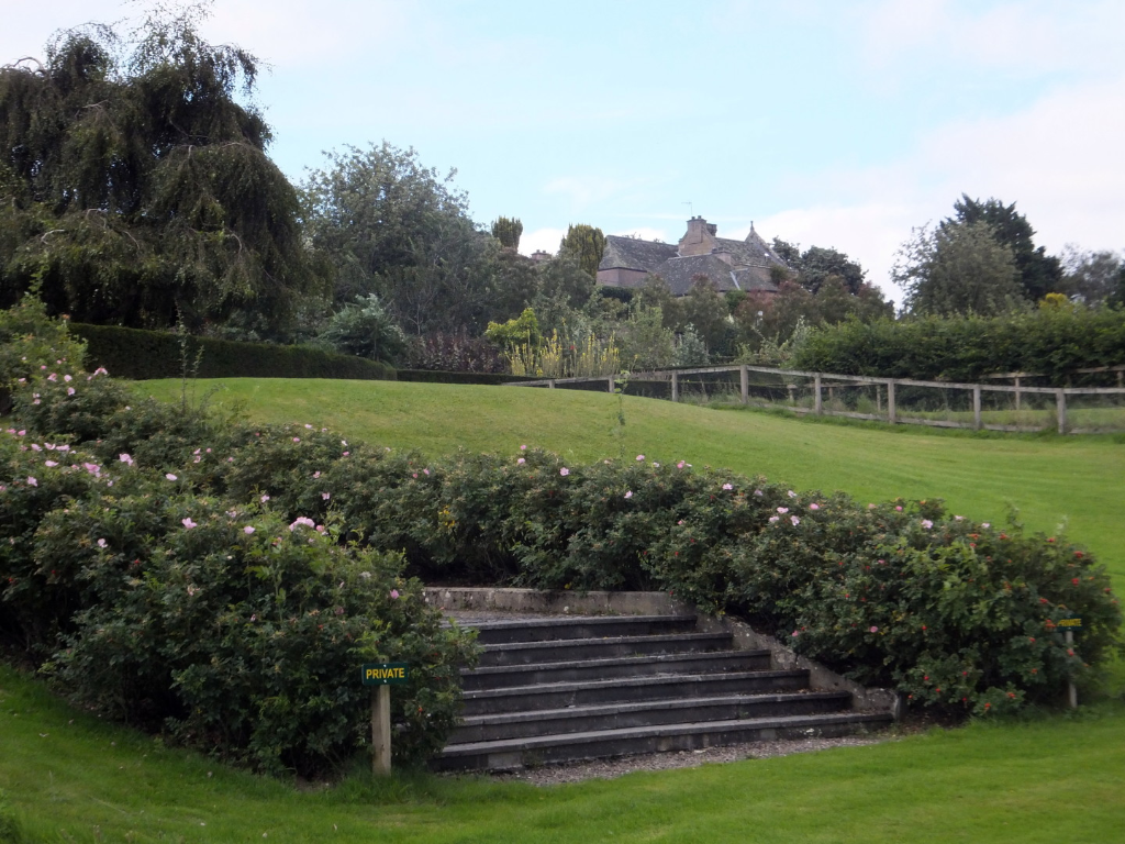 Monteviot House and Gardens, a large low house of the Kerr Earls of Lothian set in many acres of lovely gardens by the River Teviot. near Jedburgh in the Borders.