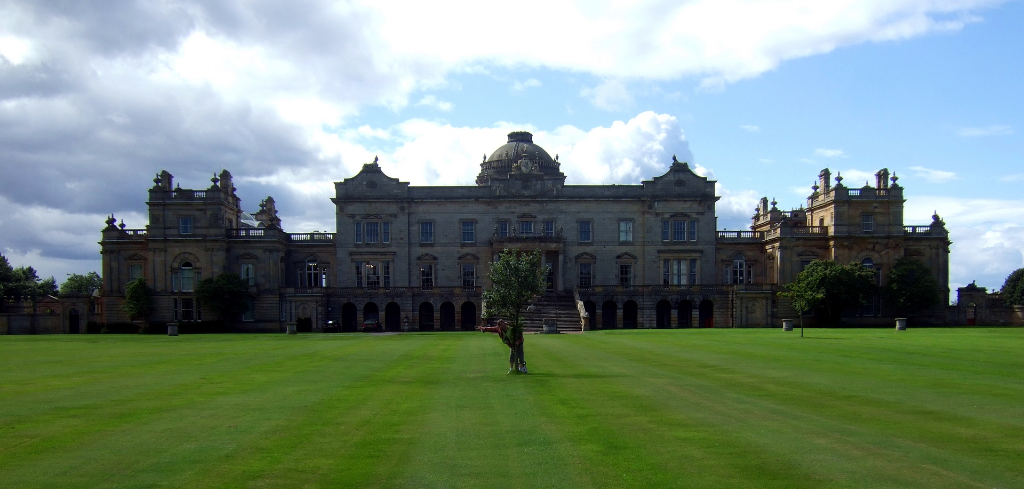 Gosford House, the large and magnificent mansion of the Earls of Wemyss, set in fantastic landscaped grounds with pleasure grounds, woodland and ponds, standing near Longniddry in East Lothian in southeast Scotland on the banks of the Firth of Forth.