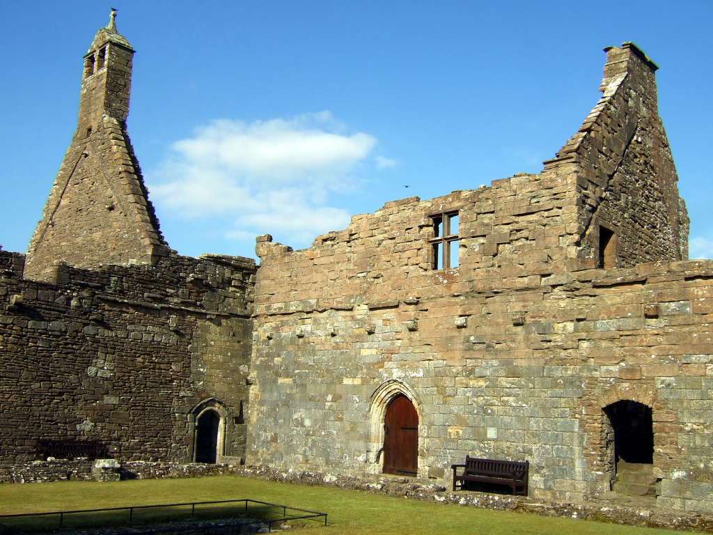 Church and cloister of Crossraguel Abbey is an interesting, imposing and well-preserved ruinous abbey with two fortified towers, near Maybole in Ayrshire in southwest Scotland.