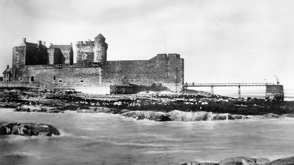 Blackness Castle, a large, grim and atmospheric old stronghold, held by the Crichtons and once used as a prison, in an impressive spot by the sea, near Linlithgow in central Scotland.