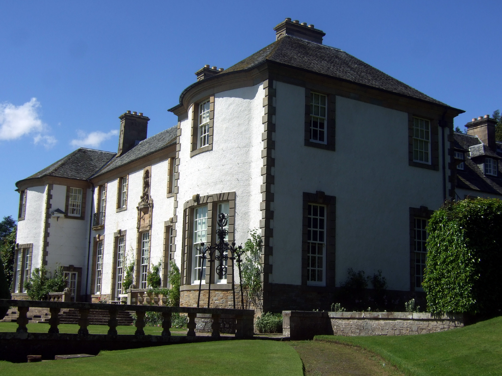 Hill of Tarvit, a fine mansion house with a fantastic homely Edwardian interior in beautiful landscaped gardens and grounds with superb views, rebuilt for the Sharps to house their art collections and some miles from Cupar in Fife in central Scotland.