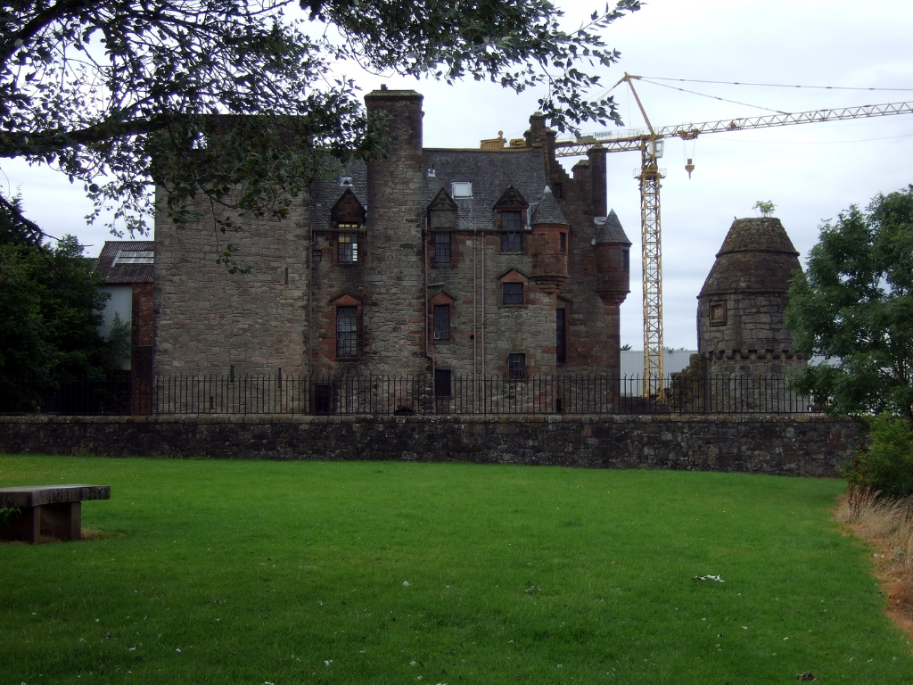 Newark Castle, a substantial and fascinating old tower house with many rooms to explore and some original internal features, long held by the turbulent Maxwells, and standing by the banks of the River Clyde near Port Glasgow in Renfrewshire in western Sco