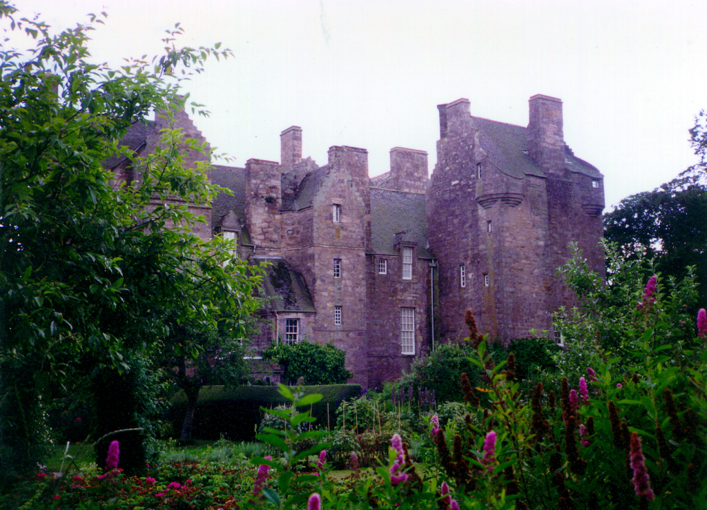 Kellie Castle is a large and an attractive old tower house, once held by the Oliphants and then the Erskine Earls of Kellie, set in a beautiful spot with a stunning gardens, near Elie in Fife in central Scotland.