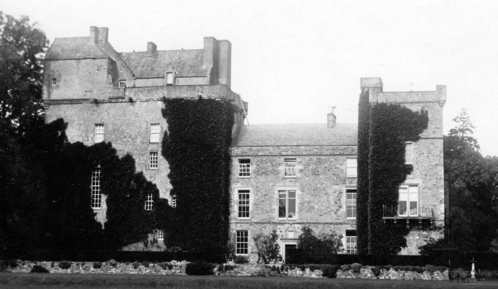 Lennoxlove House, a substantial old house incorporating a large tower with a fine interior and pretty gardens, long a property of the Mailtlands of Lethington but now home to the Duke of Hamilton, near Haddington in East Lothian in southeast Scotland.