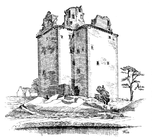 Niddry Castle, a large and impressive restored tower house of the Seton family and associated with Mary Queen of Scots, near Broxburn and Winchburgh in West Lothian in central Scotland.
