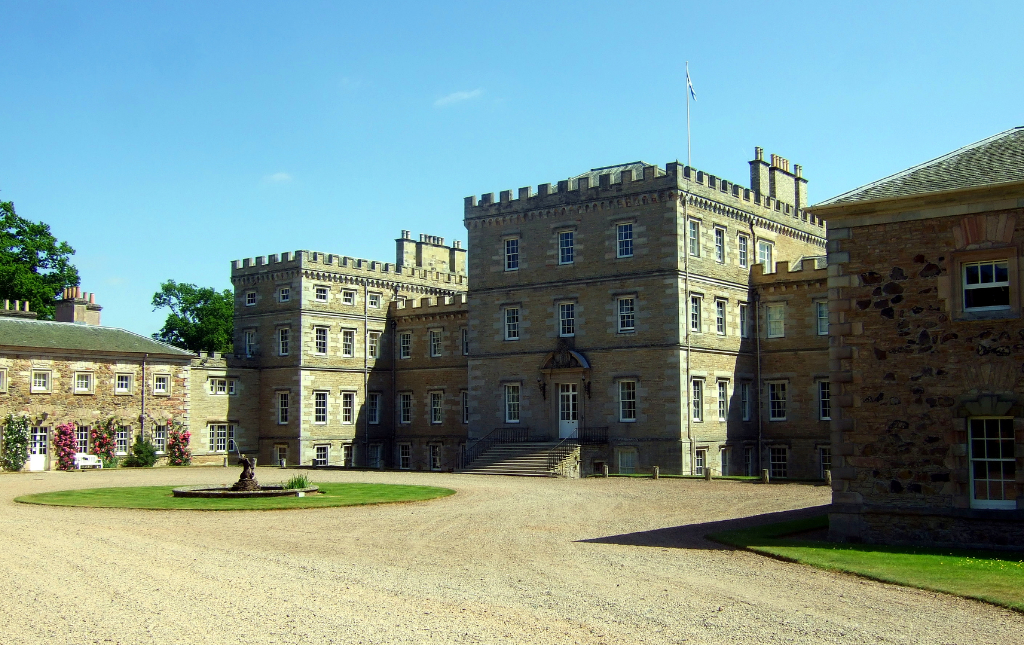 Mellerstain House, a fine castellated Adam mansion with a stunning and largely original Adam interior, set in beautiful gardens and expansive landscaped grounds.