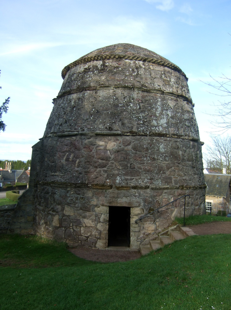 Doocot or dovecote, for keeping pigeons, of Dirleton Castle, a magnificent medical ruined castle, near North Berwick in East Lothian