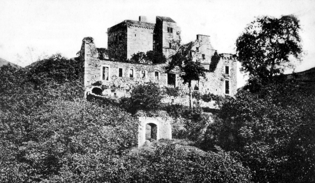 Castle Campbell, a handsome ruinous castle,  with many rooms to explore and superb views and gardens, of the great Campbell clan of Argyll in a lovely location up through the sylvan Dollar Glen.