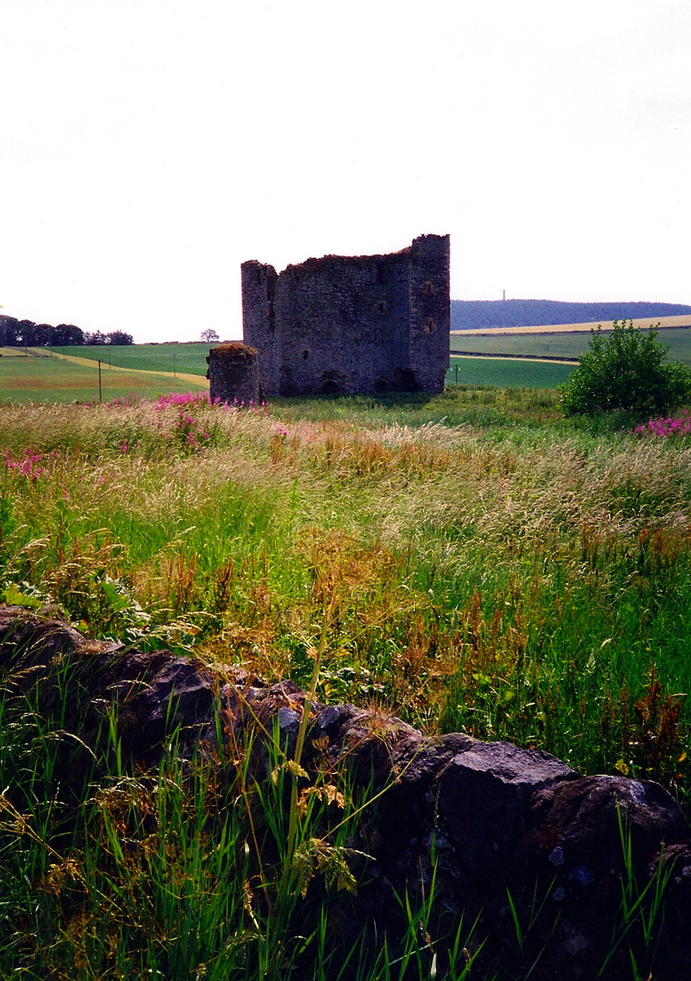 Lordscairnie Castle, a strong but ruinous old tower in a pretty spot, held by the Lindsay Earls of Crawford, and some miles from Cupar in Fife in central Scotland.