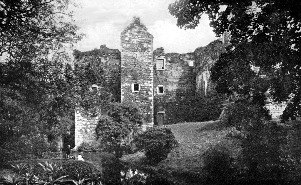 Rothesay Castle, an unusual round but ruinous old stronghold with an impressive gatehouse and protected by a wet moat, standing in Rothesay on the island of Bute and royal residence of Robert II and Robert, kings of Scots.