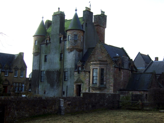 Maybole Castle, a large, impressive and slightly sinister tower house of the Kennedy family of Cassillis, in the interesting Ayrshire burgh of Maybole in southwest Scotland.