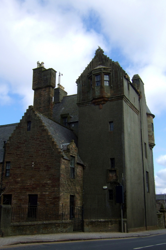 Maybole Castle, a large, impressive and slightly sinister tower house of the Kennedy family of Cassillis, in the interesting Ayrshire burgh of Maybole in southwest Scotland.