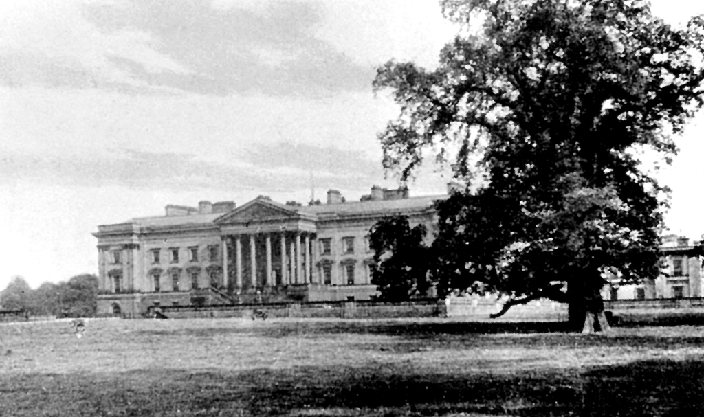 Hamilton Palace, a magnificent mansion of the Dukes of Hamilton, now demolished, to the east of Hamilton in central Scotland.