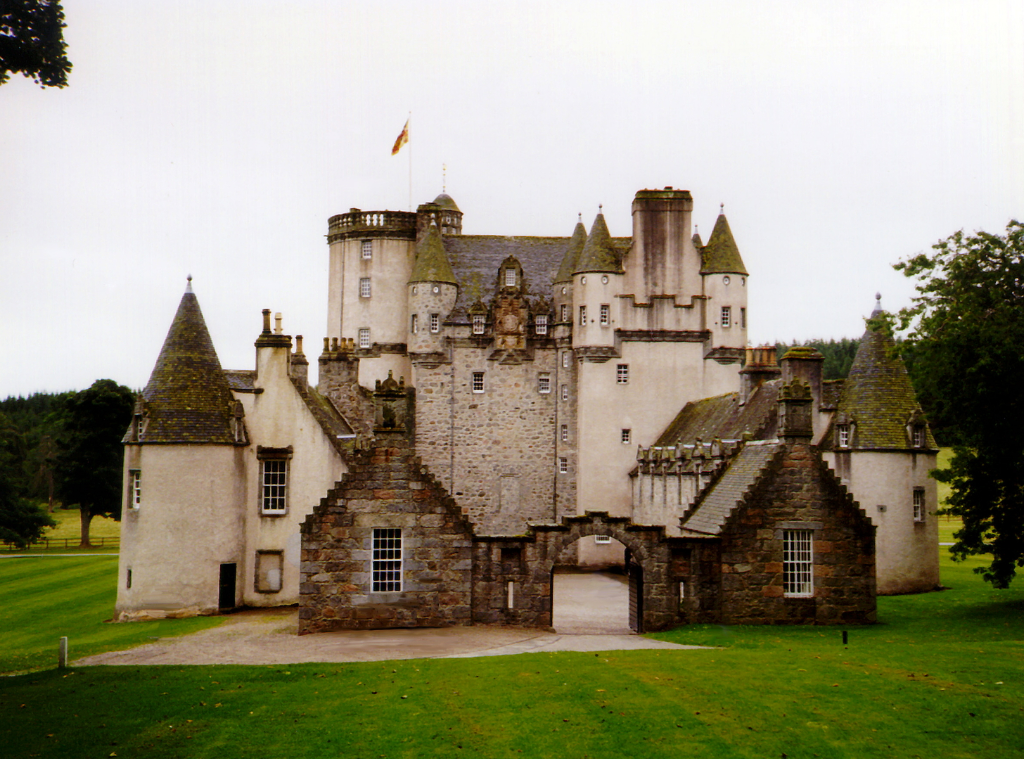 Castle Fraser, a large and magnificent old stronghold, long held by the Frasers, set in gardens and expansive landscaped grounds near Kemnay and Inverurie in Aberdeenshire in northeast Scotland.