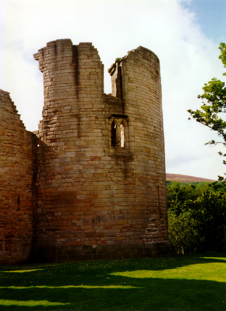 Kildrummy Castle, a ruinous but impressive early stone stronghold of the Earls of Mar in a pretty spot with gardens nearby, near the town of Strathdon in Aberdeenshire in the northeast of Scotland.