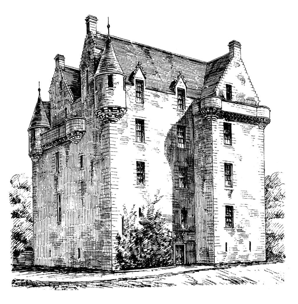 Castle Leod, a large, well-preserved and impressive old tower house set in fine wooded grounds, long held by the MacKenzie Earls of Cromartie, and near Dingwall in Invernessshire in the north of Scotland.