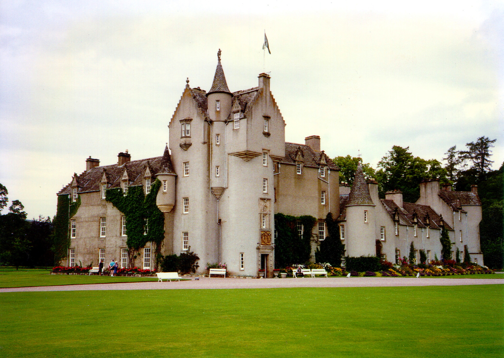 Ballindalloch Castle, an impressive stronghold and homely mansion in lovely wooded grounds, long a property of the Macpherson Grants, and near Charlestown of Aberlour in Moray in northern Scotland.