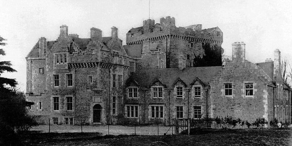 Comlongon Castle, a large old tower and later mansion, long a property of the Murrays, now a hotel and located in a pleasant spot near Dumfries, and site of a well-documented ghost story.