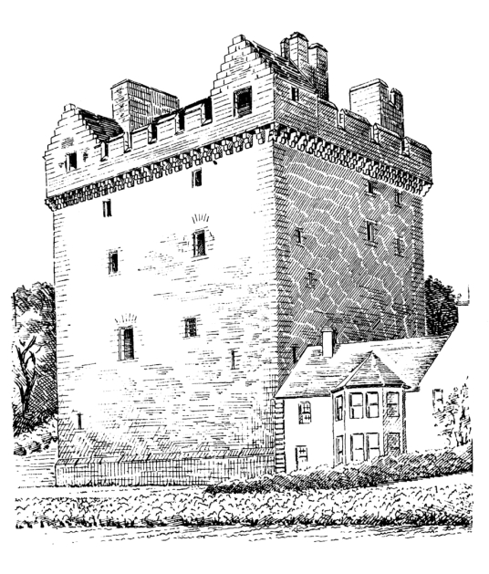 Comlongon Castle, a large old tower and later mansion, long a property of the Murrays, now a hotel and located in a pleasant spot near Dumfries, and site of a well-documented ghost story.