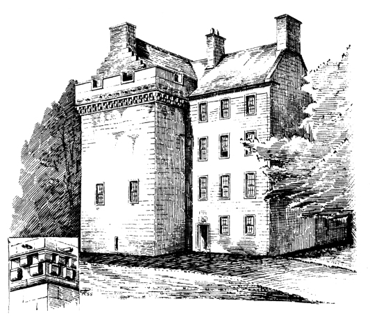 Culcreuch Castle, old castle of the Galbraiths, the Napiers, Setons and others,, in a pretty parkland location, near Fintry in Stirlingshire in central Scotland.