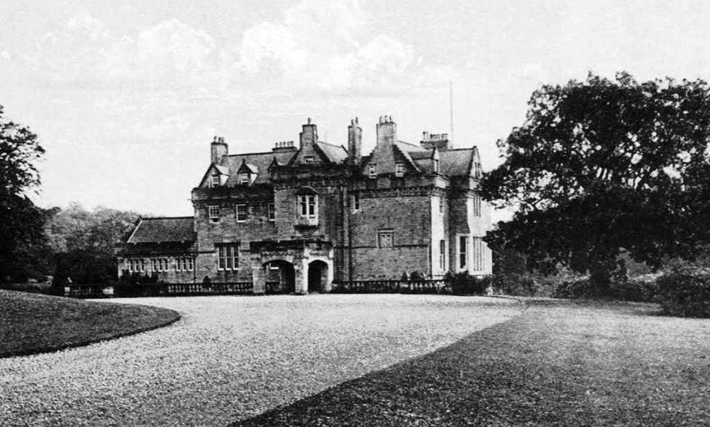 Sorn Castle, a fine old castle and mansion set in fine expansive grounds and woodland, owned by several families including the Hamiltons, Setons and Campbells, near Mauchline in Ayrshire in southwest Scotland.