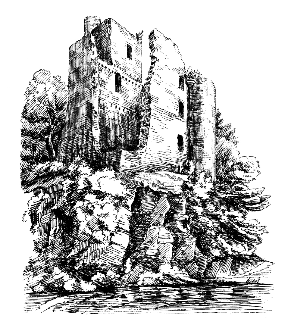 Invergarry Castle, an impressive and picturesque ruinous old tower of the MacDonnells (MacDonalds) of Clan Ranald in a pretty spot on Loch Oich and in the grounds of the Glengarry Castle Hotel, near Fort Augustus in the Highlands of Scotland.