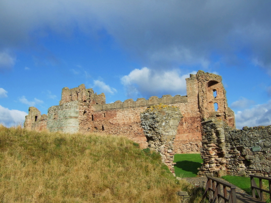 Tantallon Castle, a spectacular ruinous castle of the Douglas Earls of Angus, located in a pretty cliff top location near the East Lothian seaside town of North Berwick.