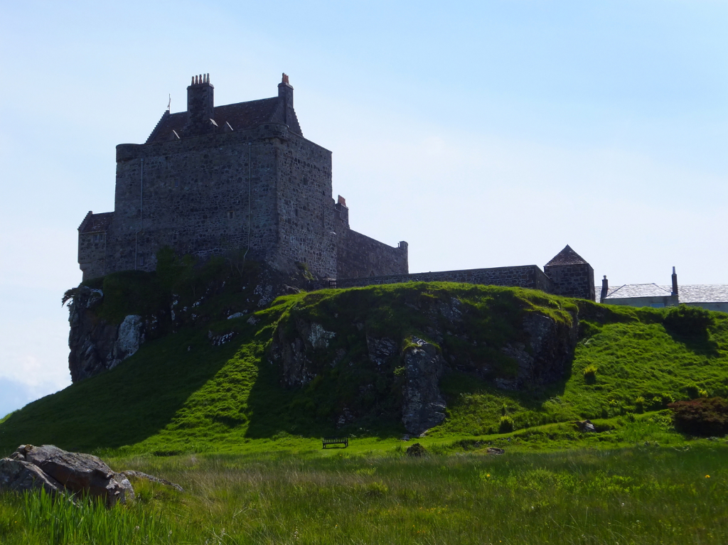 Duart Castle, an impressive and picturesque old stronghold perched on a rock by the sea, long home to the Macleans and near Craignure on the island of Mull in western Scotland.