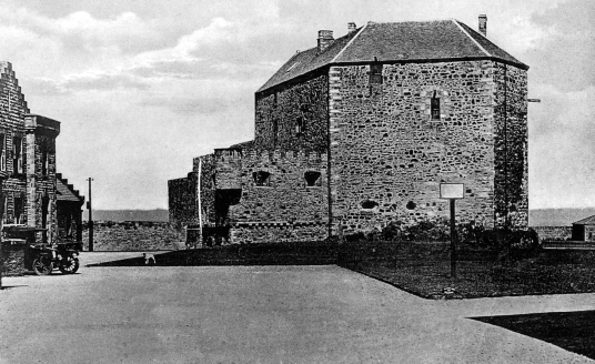 Blackness Castle, a large, grim and atmospheric old stronghold, held by the Crichtons and once used as a prison, in an impressive spot by the sea, near Linlithgow in central Scotland.