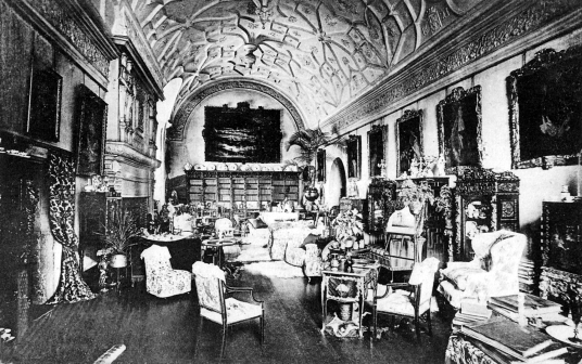 Drawing room, Glamis Castle, one of the most impressive, romantic and reputedly haunted castles in Scotland, home to the Bowes Lyon Earls of Strathmore and Kinghorne, and near Forfar in Angus in northeast Scotland.