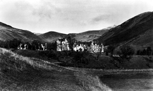 Dalmunzie House is a large rambling mansion, that replaced an older house or castle and long a property of the Mackintosh family but now a hotel, in a beautiful remote spot near Spittal of Glenshee in Perthshire.