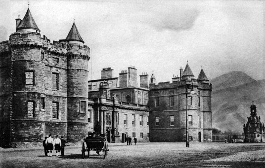 Palace of Holyroodhouse, a sumptuous royal residence, scene of the notorious murder of David Rizzio, secretary to Mary Queen of Scots, and still used by the present monarch Queen Elizabeth, at the foot of the famous Royal Mile in Edinburgh.