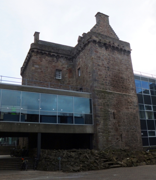 Merchiston Castle, an impressive old tower house, home to the Napiers including John Napier who invented logarithms, and now incorporated into the buildings of Napier University in Edinburgh.