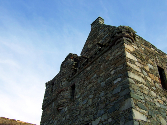 Carsluith Castle, a compact and attractive old ruinous tower house of the Brown family, near Creetown in Galloway in southwest Scotland.