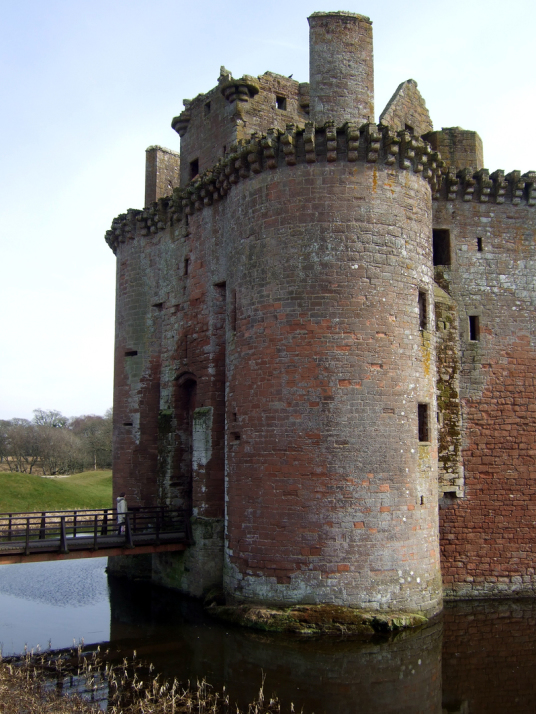 Gatehouse, Caerlaverock Castle, an impressive and romantic old ruinous castle of the Maxwell family, near Dumfries.