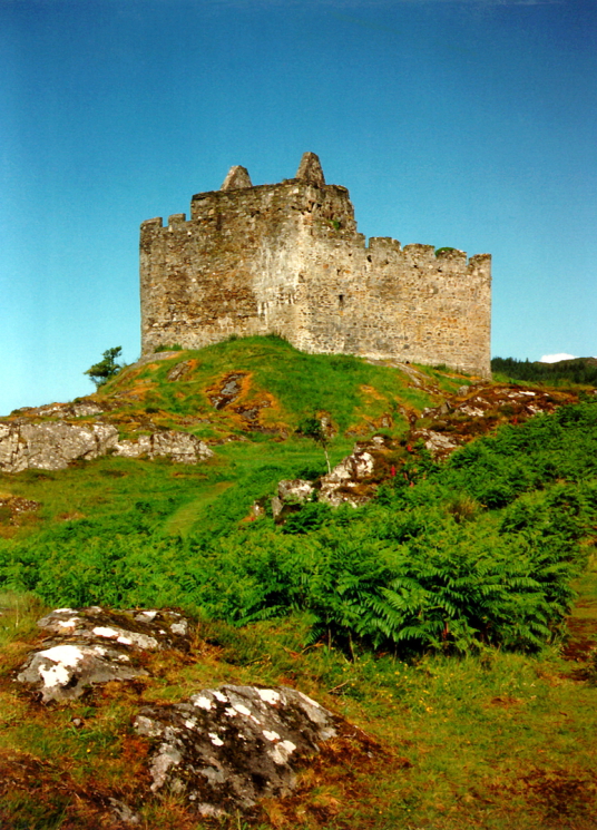 Castle Tioram, an imposing ruinous old castle in a wonderful spot on a tidal island in a beautiful part of Scotland, long held by the MacDonalds of Clan Ranald, and a few miles from Acharcle on the west coast of Highland Scotland.