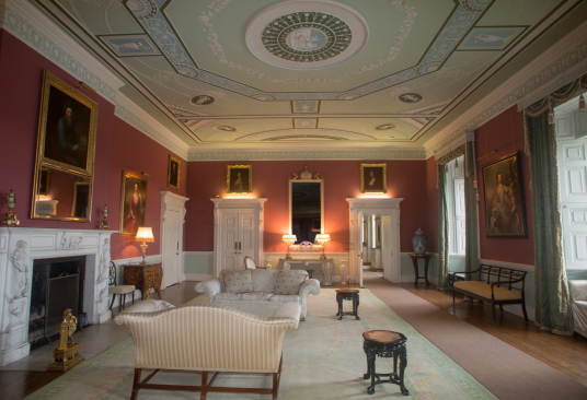 Drawing room, Mellerstain House, a fine castellated Adam mansion with a stunning and largely original Adam interior, set in beautiful gardens and expansive landscaped grounds.