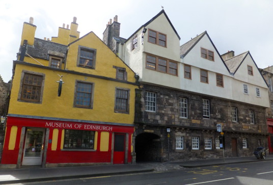 Huntly House, a fine old townhouse, named after the Gordons of Huntly and now housing the Museum of Edinburgh, on the Canongate on the Royal Mile of Edinburgh, Scotland's capital city.