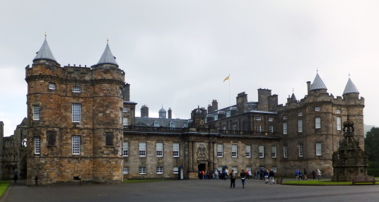 Palace of Holyroodhouse, a sumptuous royal residence, scene of the notorious murder of David Rizzio, secretary to Mary Queen of Scots, and still used by the present monarch Queen Elizabeth, at the foot of the famous Royal Mile in Edinburgh.
