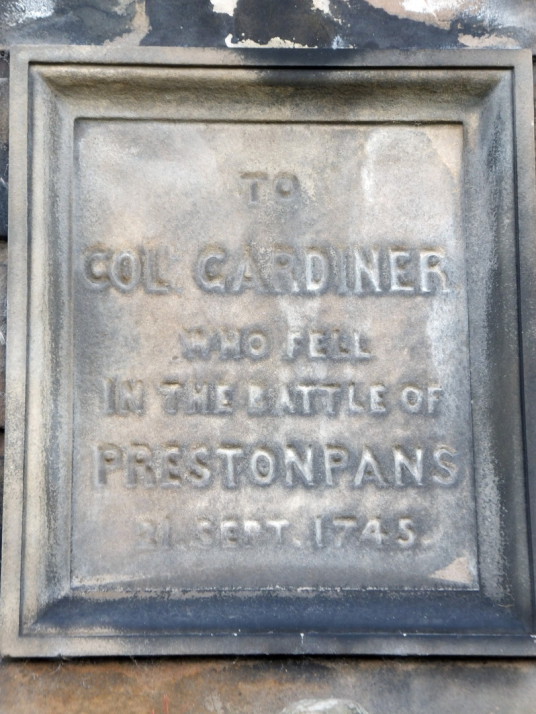 Colonel Gardiner's Monument, Bankton House is a restored old house dating from around 1700, built by the Hamiltons and owned by Colonel Gardiner, who was killed at the Battle of Prestonpans, with an audiovisual presentation in the doocot, near Tranent in
