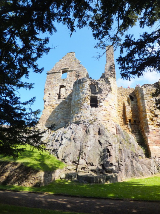 Dirleton Castle, a magnificent medieval ruined castle, near North Berwick in East Lothian