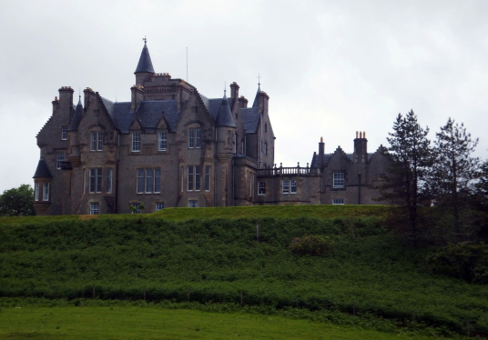 Glengorm Castle, an impressive baronial mansion in a lovely wooded spot, to the north of Tobermory on the island of Mull.