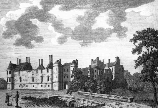 Ruin of Seton Palace, predecessor of Seton Castle, a large and impressive Adam mansion near the atmospheric Seton Collegiate Church built by the Seton family, near Tranent and Cockenzie and Port Seton in East Lothian.