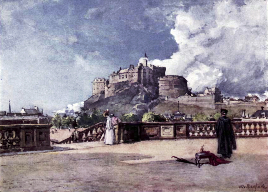Edinburgh Castle, standing on a rock in the middle of Scotland's capital city, a magnificent fortress and palace, used by the monarchs of Scotland (such as St Margaret and Mary Queen of Scots) as one of the principal strongholds of the kingdom of Scots
