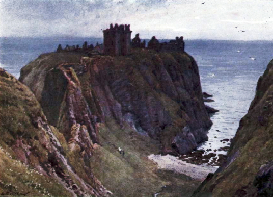 Dunnottar Castle, a spectacular cliff top fortress of the Keith Earls Marishcal, near the town of Stonehaven in Aberdeenshire.