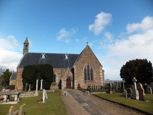 Church, Athelstaneford is a pretty village in a scenic spot, site of an old castle of the Hepburns, with an attractive church and doocot, now home to a presentation about the saltire, the flag of Scotland, some miles from Haddington in East Lothian in sou