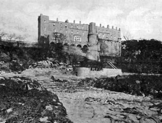 Wemyss Castle is an old castle and mansion, long held by the Wemyss family, on cliffs above the sea on the north shore of the Firth of Forth, some miles from Kirkcaldy in Fife in Scotland